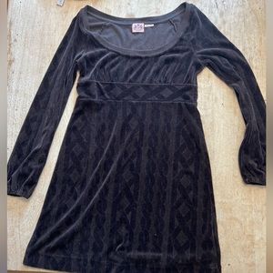 Juicy Couture Brown Long Sleeve Velvet Dress